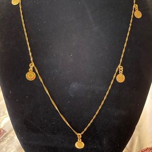 Elegant Gold Coin Pendant Necklace